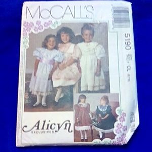 McCall's 5190 Girls Gathered Dress Size 6-7-8